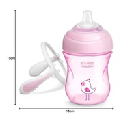 Copo Transition Cup 4M+ Menina Rosa - Chicco | Bico Silicone Macio e Anti-Vazamento - imagem 4