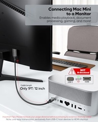 UVOOI Cabo USB C para HDMI Curto 1FT: 4K@60Hz para iPhone 16/15, MacBook, iPad e Galaxy - imagem 4