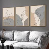 Quadros Decorativos Casal Em Curvas - Moldura Elegante para Decoração de Quarto e Família - imagem 5