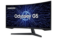 Monitor Gamer Curvo Samsung Odyssey 34’’, Ultra WQHD, 165Hz, 1ms, tela ultrawide, HDMI, Display Port, Freesync Premium, preto, série G5 - imagem 1