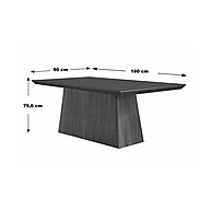 Mesa Luna 180x90cm Off White/Imbuia - Elegância com Canto Curvo - imagem 2