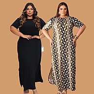 Vestidos Longos Evangélicos Plus Size: Kit 2 Curvy - imagem 2