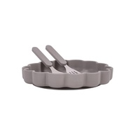 DRYZ Kit Prato de Silicone com Ventosa e Talheres Cute Musgo - Segurança e Estilo na Alimentação Infantil - imagem 4
