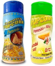 Temperos P/ Pipoca Popcorn Cx 12 Frascos. 6 Parmesão - 6 Parmesão e Alho - imagem 1