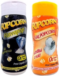 Temperos P/ Pipoca Popcorn Cx 12 Frascos. 6 Flavapop Sal Micronizado Manteiga - 6 Sal Popcorn - imagem 1