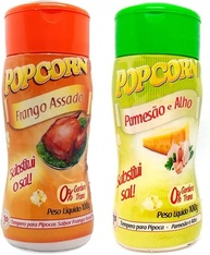 Temperos P/ Pipoca Popcorn Cx 24 Frascos. 12 Frango Assado - 12 Parmesão e Alho - imagem 1