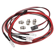 Kit 4 Luzes LED para Carro RC: 2 Brancas + 2 Vermelhas para SCX10, D90 - Iluminação e Estilo! - imagem 2