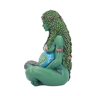 Estátua Gaia da Mãe Terra 17,5 cm - Resina Pintada à Mão com Detalhes Dourados - imagem 4