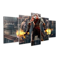 Quadro Decorativo Mosaico 5 Peças Kratos - Deus da Guerra | Arte Gamer para Decoração - imagem 1