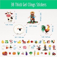 Adesivos de Geleia de Animais da Fazenda - 38 Peças Reutilizáveis para Decoração e Aprendizado Infantil - imagem 4
