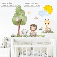 Adesivo de Parede Safari Infantil com Animais da Selva - Decoração Divertida para Quarto de Bebê e Brinquedoteca - imagem 4