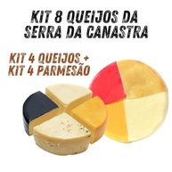 Kit 8 Queijos da Serra da Canastra 1kg - Kit 4 Queijos - Parmesão, Prato, Reino e Provolone Fresco Defumado Condimentado + Kit 4 Queijos Parmesão - Tradicional, Temperado, Defumado e Capa Preta. - imagem 2