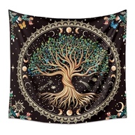 Tapeçaria da Árvore da Vida - Estética Boho com Elementos da Natureza para Decoração de Parede - imagem 5