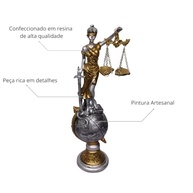 Estatueta Themis Deusa da Justiça - 31cm - Resina Premium para Escritório e Presente de Formatura - imagem 5