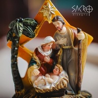 Mini Presépio da Sagrada Família em Resina - 6,5cm com Estrela de Belém - imagem 4