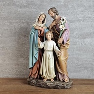Estátua da Sagrada Família Católica 30cm - Jesus Jovem com José e Maria | Escultura Renascentista Feita à Mão por Buildclassic - imagem 3