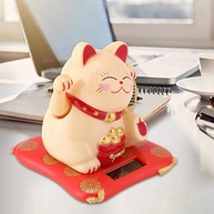 Gato da Sorte Maneki Neko Solar com Movimento - Decoração Energética Japonesa - imagem 2