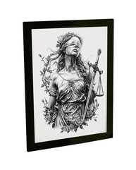 Quadro Decorativo Deusa da Justiça Themis - Moldura Elegante para Escritório de Advocacia - imagem 1