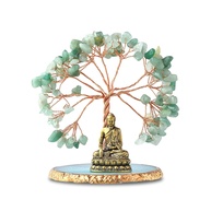 Estátua de Buda com Árvore de Cristal de Cura - Árvore da Vida para Energia Positiva e Decoração Zen - imagem 1
