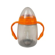 Copo com Alças e Bico Silic Colors Cinza/Laranja da Clingo – Prático, Seguro e Estiloso - imagem 1