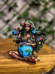 Gaia Mãe Terra - Estátua de Resina 16cm | Deusa da Natureza para Decoração e Presentes - imagem 4