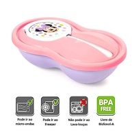 Kit Refeição Plástil da Minnie - Tigela que Gruda, Copo com Alça e Pratinho com Colher - imagem 5