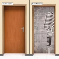 Adesivo Decorativo Porta Música Microfone Retro para Cantores e Amantes da Música - imagem 4