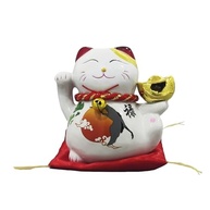 Gato da Sorte Maneki Neko em Porcelana - Decore com Boa Sortuna e Elegância - imagem 4