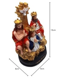Escultura Divino Pai Eterno em Resina 15 cm - Estatua da Santa Trindade Pintada à Mão - imagem 3