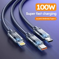 Cabo 3x1 100W: Carregue Rápido e Transfira Dados! - imagem 3