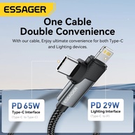 Cabo Essager 2-em-1: Carga Rápida 65W + Dados - imagem 3