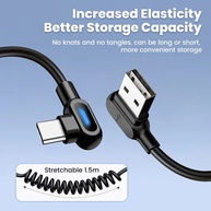 Cabo USB-C 6A Retrátil: Carregamento Turbo e Dados! - imagem 3