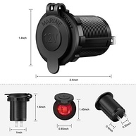 Soquete Isqueiro 12V/24V Universal à Prova d'Água com LED Vermelho - ZHSMS - imagem 4