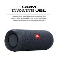 JBL Flip Essential 2: Caixa de Som Bluetooth 20W RMS, À Prova D'água - Preto - imagem 3