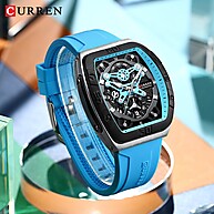 Relógio Masculino CURREN 8443 XQ: Cronógrafo com Ponteiros Luminosos e Silicone à Prova D'água - imagem 2
