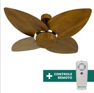 Ventilador de Teto Natuvent Dahlia 4 Pás Imbuia com Controle Remoto - Moderno e Silencioso - imagem 4