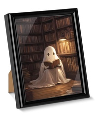 Pôster Dark Academia Leitura Fantasma - Arte Vintage 15x20cm para Decoração de Parede e Mesa - imagem 1