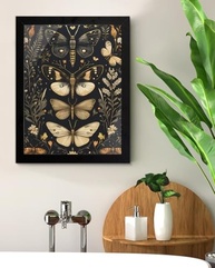 Pôster de Arte Gótica de Borboleta - Estética Dark Floral para Decoração de Parede e Mesa 15x20cm - imagem 3