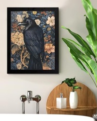 Pôster de Arte Gótica Floral - Corvo Estilizado para Decoração Dark Academia - imagem 3