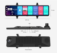 Dash Cam 12" 4G WiFi Touch Screen: Navegação GPS, DVR Android 8.1 e Câmera de Ré Inteligente - imagem 2
