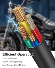 Fios Vela Ignição 10.4mm Harley-Davidson Big Twin Dyna Softail 2000-2017 - Potência e Durabilidade - imagem 3