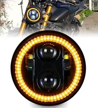 Farol de LED Amarelo 14cm para Moto - Estilo e Performance para Harley Davidson e Mais - imagem 2