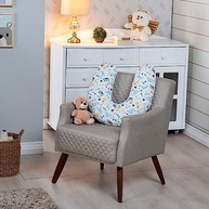 Almofada de Amamentação Grande em 100% Algodão com Estampa Dino Azul - Conforto e Estilo para Mães Modernas - imagem 4