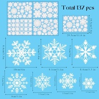Adesivos de Janela de Natal - 137 Peças com Flocos de Neve Estáticos para Decoração Festiva - imagem 3