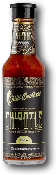 Molho De Pimenta Chipotle Artesanal 150ml Chilli Brothers Sabor Autêntico Picante Gourmet 100% Vegano - imagem 1