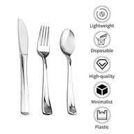 Conjunto de 18 Peças de Utensílios Descartáveis Minimalistas em Plástico – Ideal para Festas, Churrascos e Eventos - imagem 5
