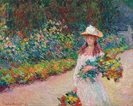 Menina no Jardim em Giverny (1888) - Reprodução em Canvas de Claude Monet | Arte de Qualidade para Decoração - imagem 2