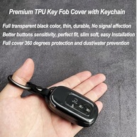 Capa de chaveiro para Honda 2022 2023 2024 2025 Civic Accord HR-V Pilot CR-V, acessórios de proteção de chaveiro de cobertura completa, TPU transparente, durável (preto transparente), Preto - imagem 5