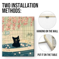 Pôster Japonês de Gato na Banheira | Decoração Moderna 20x25cm - imagem 3