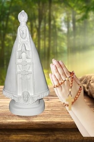 Imagem de Nossa Senhora Aparecida em Gesso Branco - 22cm - Decoração Católica Personalizável - imagem 3